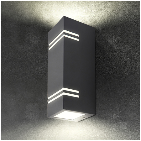 Lampa Ogrodowa Kinkiet Elewacyjny Zewnętrzny 2x GU10 IP44 Szara Quazar Kobi