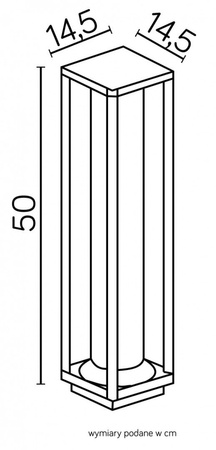 Lampa Ogrodowa Zewnętrzna Stojąca SŁUPEK Porto M1932-500 E27 50cm Su-Ma