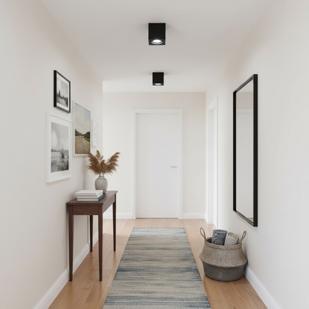 Oprawa Natynkowa HALOGENOWA Spot Tuba Ruchoma GU10 Kwadratowa Czarna 115mm AMAT-L LUMILED