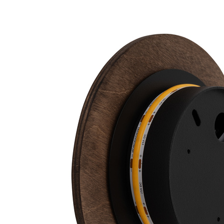 Kinkiet Ścienny Lampa Natynkowa LED 7W 60lm 3000K Ciepła Złota Nowoczesna RING WOOD LED S 10280 Nowodvorski