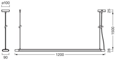 Lampa Oprawa Liniowa Listwa Oświetleniowa 40W 4400lm 4000K Neutralna Ściemnialna Biały Office Line Ledvance