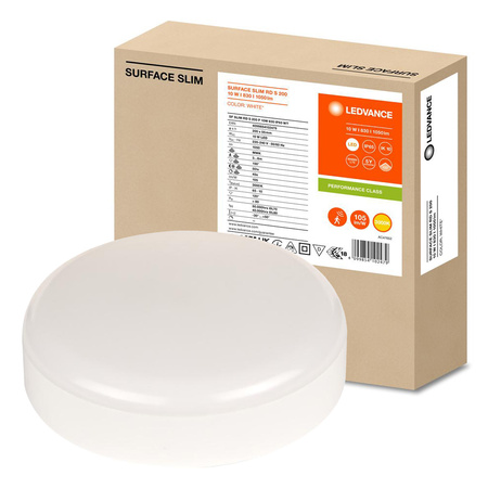 Plafon LED Lampa Sufitowa 10W 1050lm 3000K Ciepła z Czujnikiem Ruchu Zmierzchu Natynkowa Biały 20cm Surface Ledvance