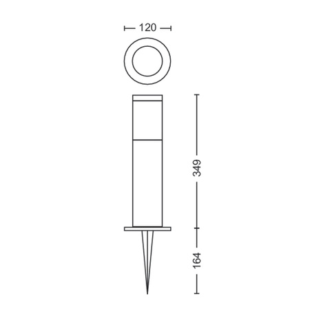 Lampa Ogrodowa Zewnętrzna SŁUPEK 17.1cm LED 6W 600lm 2700K IP44 Low Voltage 12V Philips