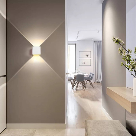 Oprawa elewacyjna zewnętrzna KINKIET LED 2x 3W 4000K IP54 Leo Biały