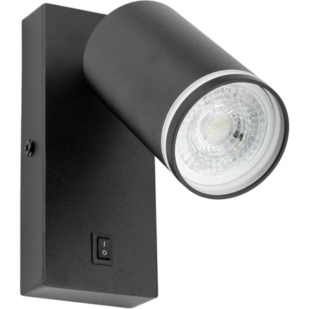 Lampa ścienna Kinkiet GU10 RING z włącznikiem czarny