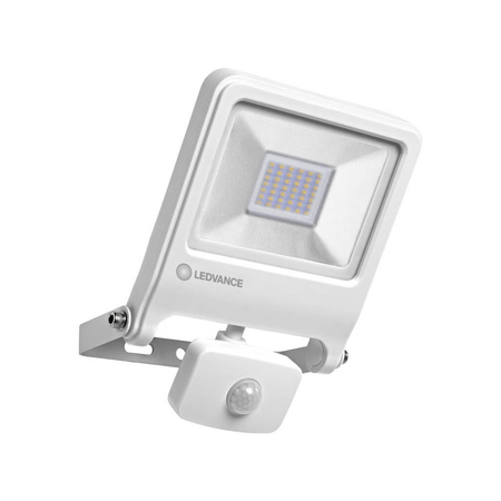Naświetlacz LED Reflektor Zewnętrzny Lampa 30W 2700lm 3000K IP44 Biały Z Czujnikiem Ruchu i Zmierzchu Endura Ledvance