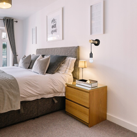 Lampa Ścienna Wisząca Kinkiet Spot E27 Czarny Brązowy Eos Masterled