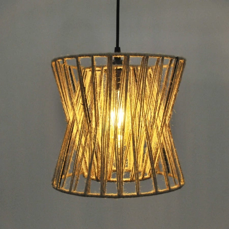 Lampa wisząca sufitowa półkula VARBERG IL MIO w stylu boho stal + sznur 1x E27 GOLDLUX (Polux)