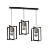Lampa wisząca Industrialna sufitowa Ralph 3x E27 Czarna Metal + drewno Milagro