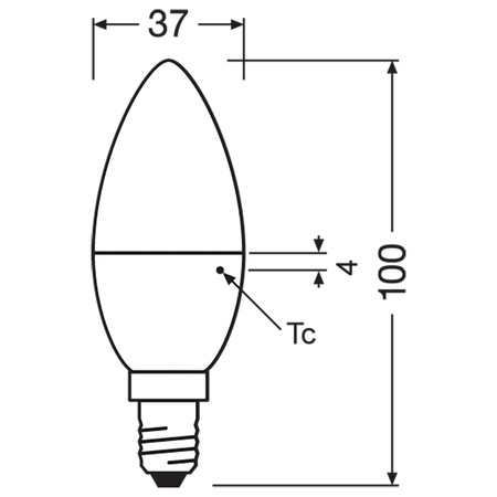 Żarówka LED B37 Świeczka E14 4.9W = 40W 470lm 4000K Neutralna 200° VALUE CLASSIC Osram