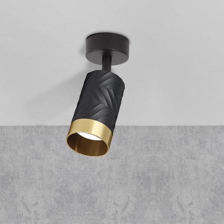 Oprawa Ścienno-Sufitowa Reflektor Punktowy GU10 Czarna Złota ARRAS Sanico Goldlux