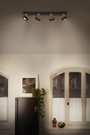 Oprawa Sufitowa Lampa Punktowa LED Reflektor 4-Punktowy Dekoracyjny 19.2W Czarna LEDVANCE