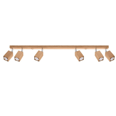 Lampa Sufitowa Oprawa Natynkowa SPOT TUBA Reflektor 6x GU10 Ruchoma Kwadratowa Brązowa Skandynawska Keke Sollux