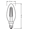 Żarówka LED B35 Świeczka E14 2.5W = 25W 250lm 4000K Neutralna 300° Retrofit Filament CLASSIC Osram