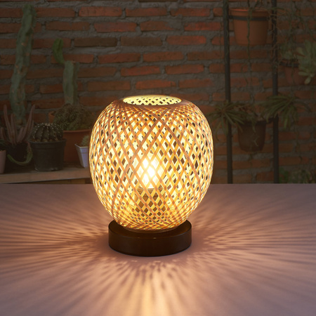 Lampa Stołowa E27 Beżowy BAMBOO NATURAL Sanico Goldlux