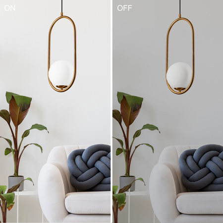 Lampa Wisząca Sufitowa AMBER G9 Miedziana Biała LM-1.198 Lamkur