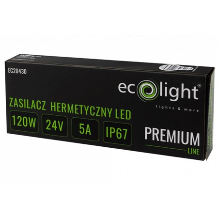 Zasilacz LED Hermetyczny IP67 120W 24V Premium Ecolight