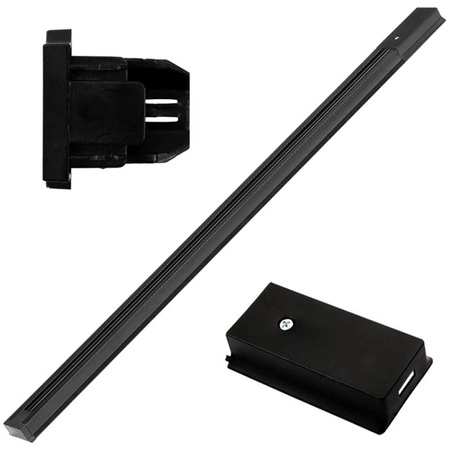 Zestaw Szyna Oświetleniowa Szynoprzewód 2m + 4x Reflektor Szynowy AR111 LEON GU10 Czarny