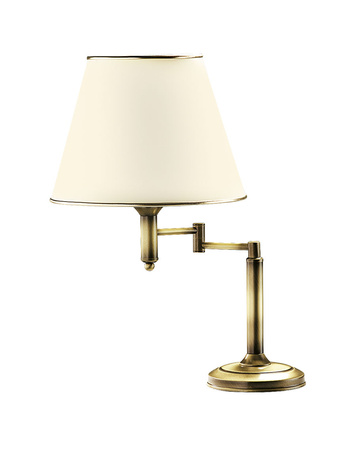 Lampa Stołowa CLASSIC E27 Biurkowa Nocna 56cm Abażur Łamana Klasyczna Ecru Złota Jupiter