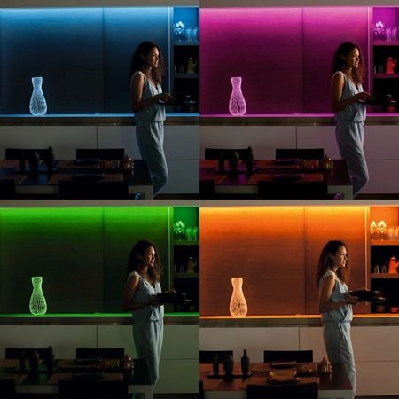 Taśma LED Pasek12W Wielokolorowa RGB IP20 5m z Pilotem Sterującym i Zasilaczem LIGHTSTRIPS Philips