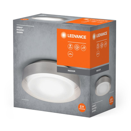 Plafon Lampa Sufitowa Natynkowa E27 Nikiel 29cm Orbis Ledvance