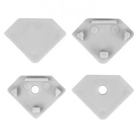 Profil Aluminiowy do LED Biały Narożny 2m z Przezroczystym Kloszem i Zaślepkami Ecolight