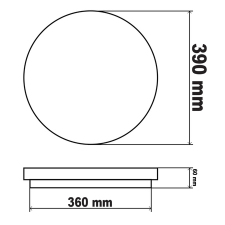Plafon LED Sufitowy Łazienkowy Lampa sufitowa ORLANDO 40W IP44 CCT 3000K-6000K 38cm + PILOT