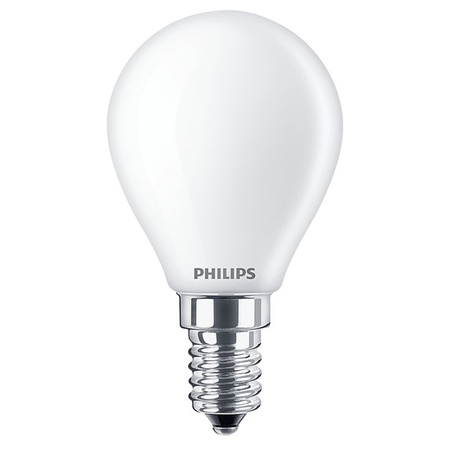 Żarówka LED Kulka E14 P45 6.5W = 60W 806lm 2700K Ciepła Filament Mleczna PHILIPS