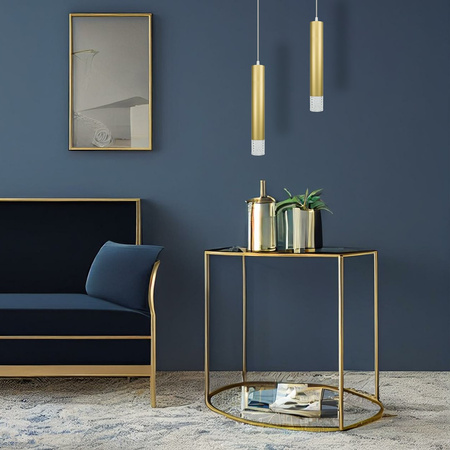 Lampa Wisząca Sufitowa TUBI Złota 1xGU10 Milagro