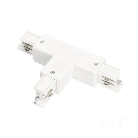 Łącznik do Szynoprzewodu 3-Obwodowy T Zewnętrzny Biały Kobi