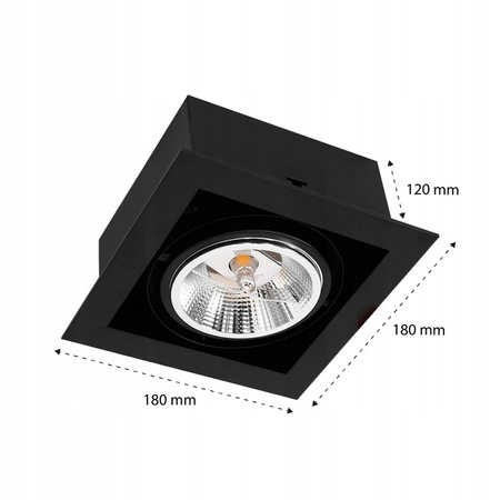 Oprawa Podtynkowa Halogenowa Ruchoma GU10 ES111 Kwadratowa Czarna