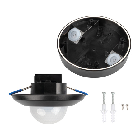 Czujnik Ruchu PIR 20m 360° Wewnętrzny Natynkowy Czarny SENTO KANLUX