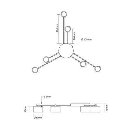 Lampa Sufitowa Żyrandol 6x GX53 LED Biała Nowoczesna Videx