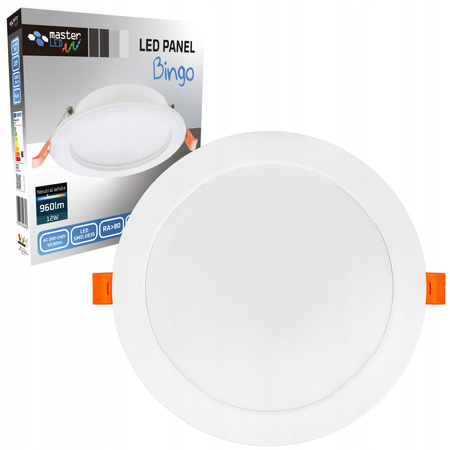 Panel LED Oprawa Sufitowa 12W 960lm 4000K Neutralny Wpuszczany Ogrągły Biały Proma Masterled