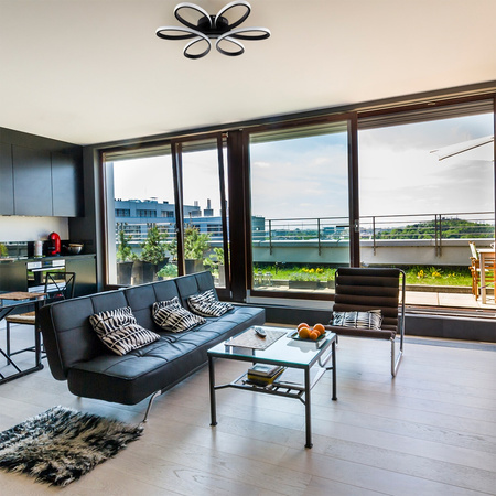 Lampa Sufitowa Żyrandol LED GALAXIS VIRGO 72W czarny + Pilot