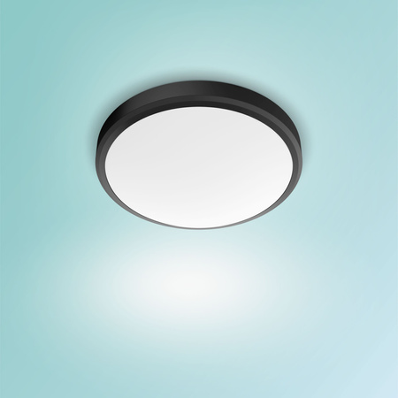 Lampa Sufitowa Plafon Łazienkowy LED 17W 1500lm 2700K IP44 Czarna Doris bathroom Philips
