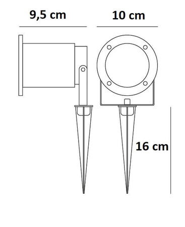 Lampa Ogrodowa REFLEKTOR LED Szpikulec z Przewodem 30cm do GU10
