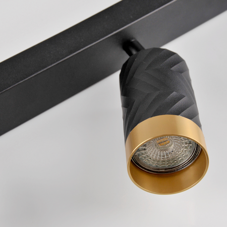 Oprawa Ścienno-Sufitowa Reflektor Punktowy 4x GU10 Czarna Złota ARRAS Sanico Goldlux