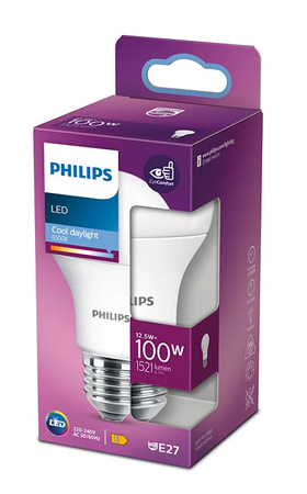 Żarówka LED E27 A60 12,5W = 100W 1521lm 6500K Zimna Biała PHILIPS