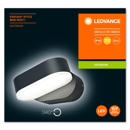 Kinkiet ścienny lampa elewacyjna zewnętrzna ruchoma 8W 320lm 3000K Endura Style Mini Spot LEDVANCE