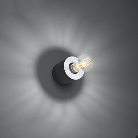 Lampa Ścienna Oprawa Natynkowa Kinkiet E27 Cylindryczna Szara Industrialna Salgado Sollux