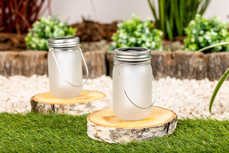 Lampion Ogrodowa LED Solarna Dekoracyjna Słoik Płomień 13cm