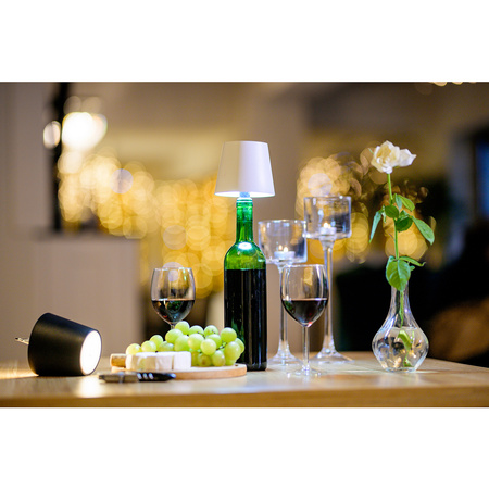 Lampka Biurkowa Stołowa Nocna Korek do Butelki Wina USB CCT 3 Barwy SALCO Biała LUMILED