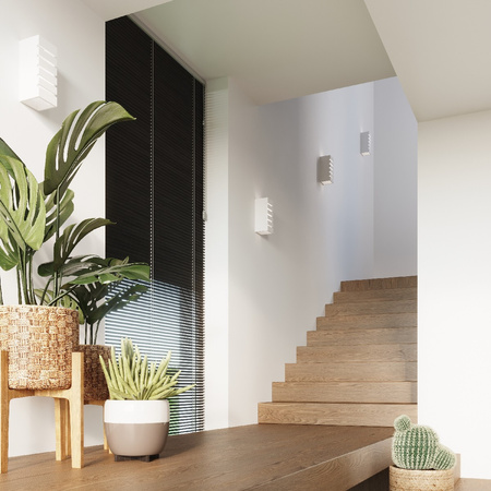 Lampa Ścienna Kinkiet E27 Prostokątna Biała Nowoczesna Samir Sollux