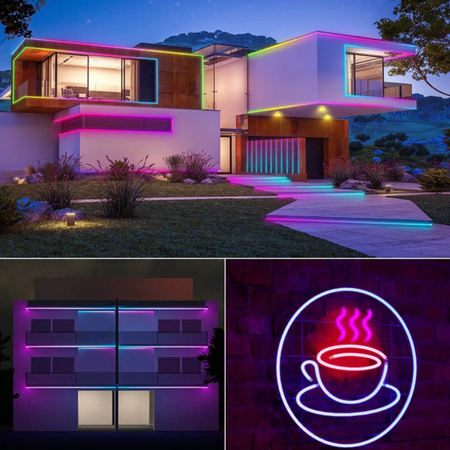 Taśma LED NEON 12V 10W 120LED Żółta IP67 6x12mm 1m Lumiled