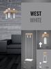 Lampa wisząca WEST biała 1x GU10 MILAGRO geometryczna metal + drewno styl skandynawski