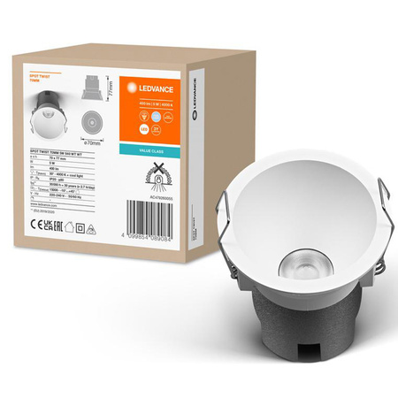 Panel LED Oprawa Podtynkowa Punktowa 5W 400lm 4000K Neutralna Oczko Spot Biały Downlight Slim Ledvance