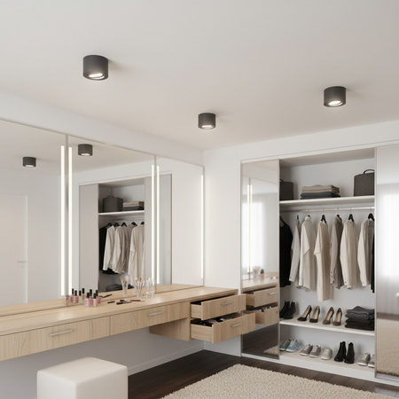 Oprawa Natynkowa HALOGENOWA Tuba Spot Ruchoma Okrągła Czarna 50mm + Wkład LED 5W 3000K AMAT-S LUMILED