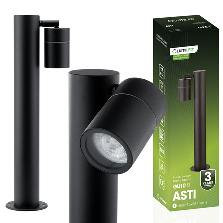 Lampa Ogrodowa Oprawa SŁUPEK Reflektor Zewnętrzny Stojąca 45 cm GU10 ASTI LUMILED