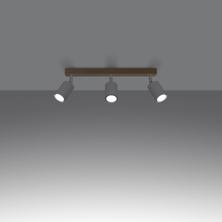 Lampa Sufitowa Oprawa Natynkowa SPOT TUBA Reflektor 3x GU10 Punktowa Ruchoma Tubularna Biała Brązowa Nowoczesna Verdo Sollux